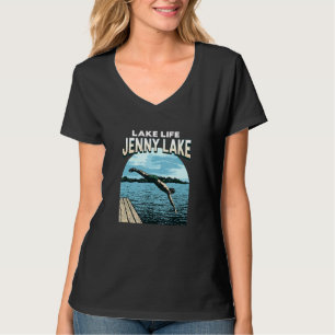 Camiseta Lake Life Jenny Lake Swimming Wyoming Swimmer
