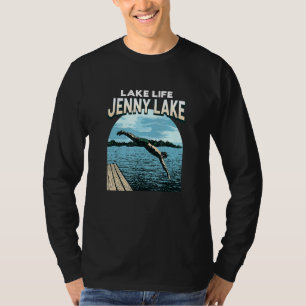 Camiseta Lake Life Jenny Lake Swimming Wyoming Swimmer