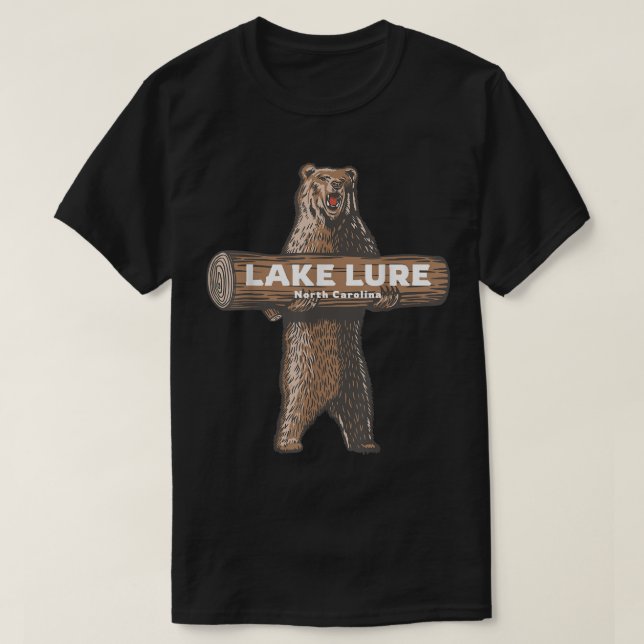 Camiseta Lake Lure North Carolina NC Growling Bear Vacation (Diseño del anverso)