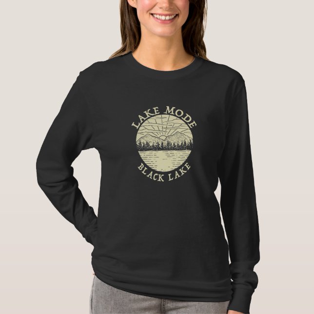 Camiseta Lake Mode Black Lake Camping Michigan Camper Famil (Anverso)