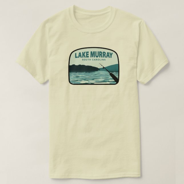 Camiseta Lake Murray South Carolina Fishing Rod (Diseño del anverso)