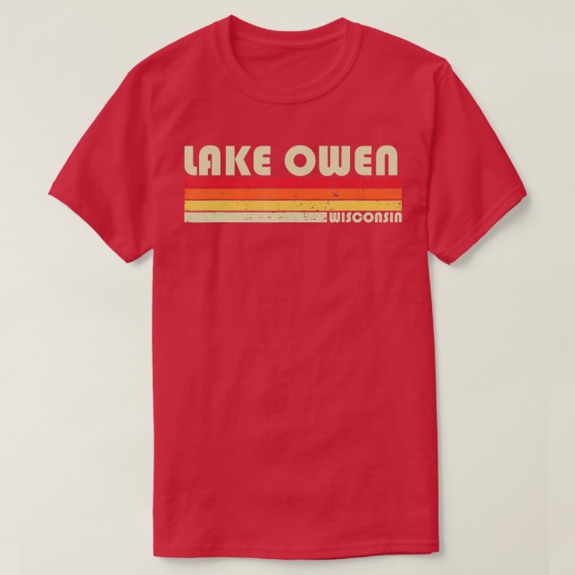 Camiseta LAKE OWEN WISCONSIN Cunera divertida pesca Camping (Diseño del anverso)