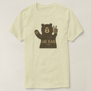 Camiseta Lake Placid New York Peace Bear