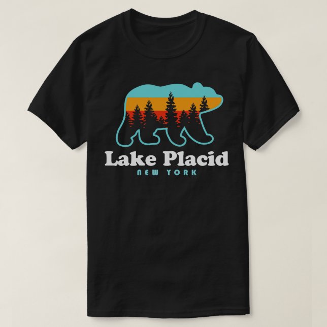 Camiseta Lake Placid NY Adirondacks New York Bear (Diseño del anverso)