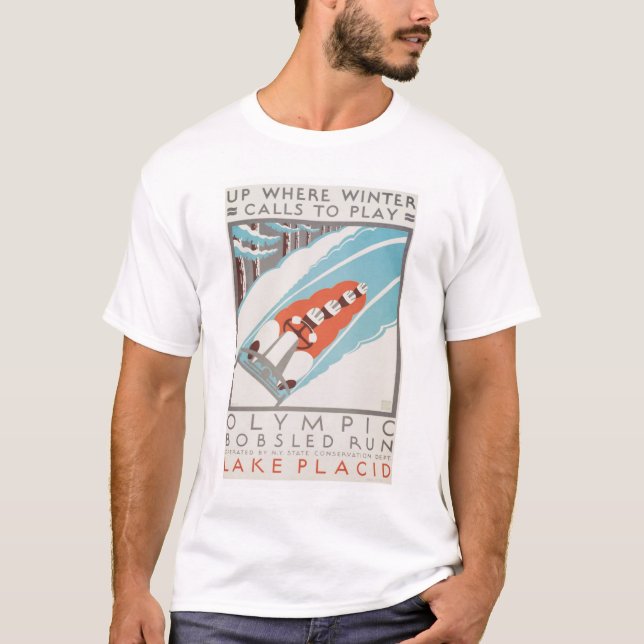 Camiseta Lake Placid olímpico de la diversión WPA 1936 (Anverso)