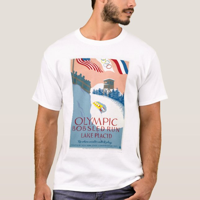 Camiseta Lake Placid olímpico del Bobsled WPA 1938 (Anverso)