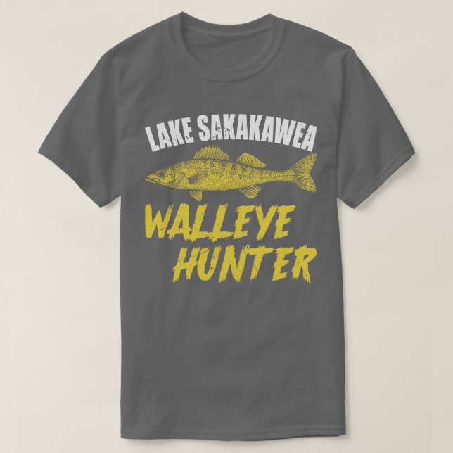 Camiseta Lake Sakakawea Walleye Hunter (Diseño del anverso)