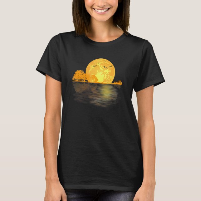 Camiseta Lake Shadow Guitar Moon Halloween (Anverso)