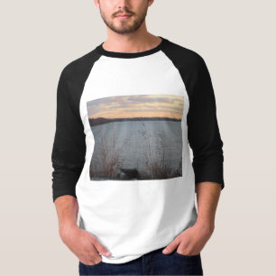 Camiseta Lake Shore Sunset Mens Raglan T-Shirt