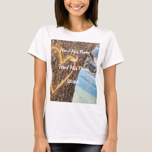 Camiseta Lake Tahoe Blue Water Tree Heart Love (Anverso)