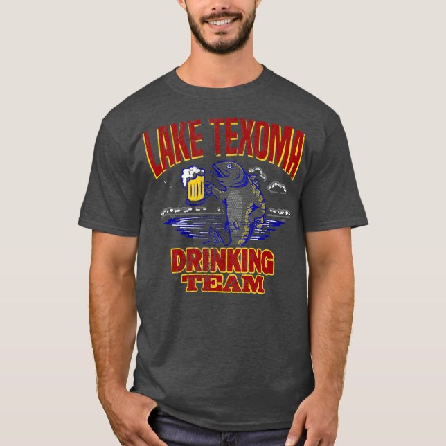 Camiseta Lake Texoma Drinking Team  Funny Beer Fishing (Anverso)