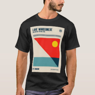 Camiseta Lake Windemere Lake District Retro Travel Art