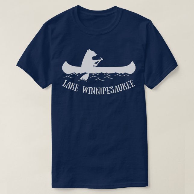 Camiseta Lake Winnipesaukee New Hampshire Bear Canoe Gift  (Diseño del anverso)