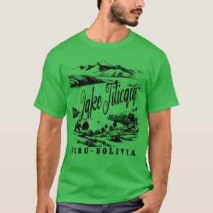 Camiseta Lakeiticaca Dibujado a Mano Perú Bolivia Artístico