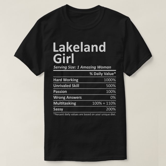 Camiseta LAKELAND GIRL FL FLORIDA Funny City Home Roots USA (Diseño del anverso)