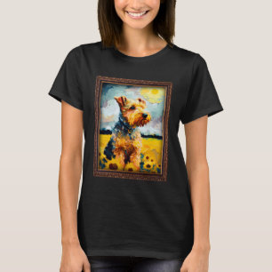 Camiseta Lakeland Terrier Pintando Flor De Girasol Mamá