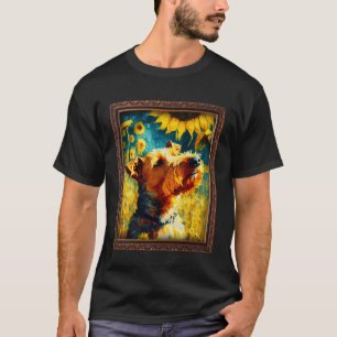 Camiseta Lakeland Terrier Pintando Flor De Girasol Mamá