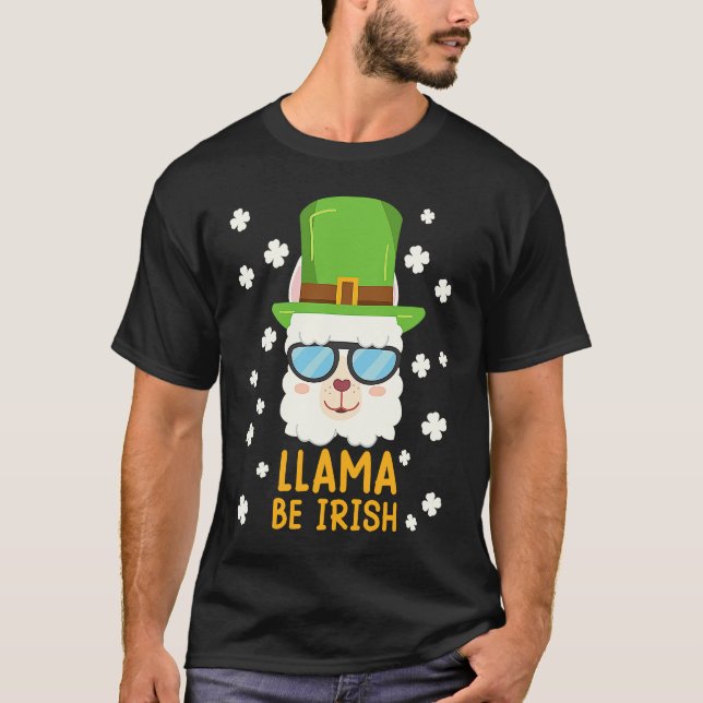 Camiseta Lama be Irish Lama Alpaca San Patricio (Anverso)