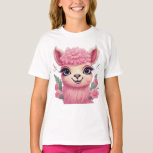 Camiseta Lama, bebé sonriente rosa