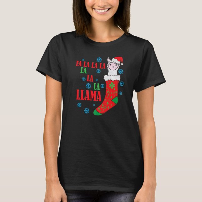 Camiseta Lama en Navidades conmociona a Santa Claus (Anverso)