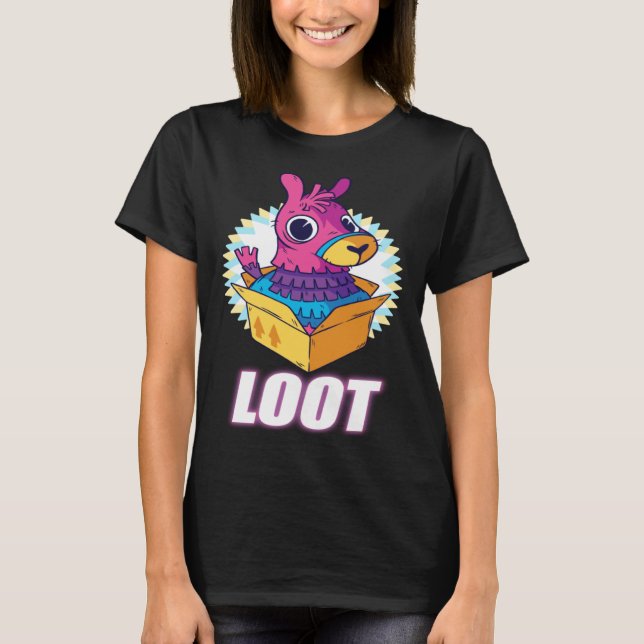 Camiseta Lama Pinata Loot a  idea for gamers fans of gaming (Anverso)