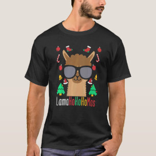 Camiseta Lamahohohomas Llama con Navidades de vidrio Alpaca