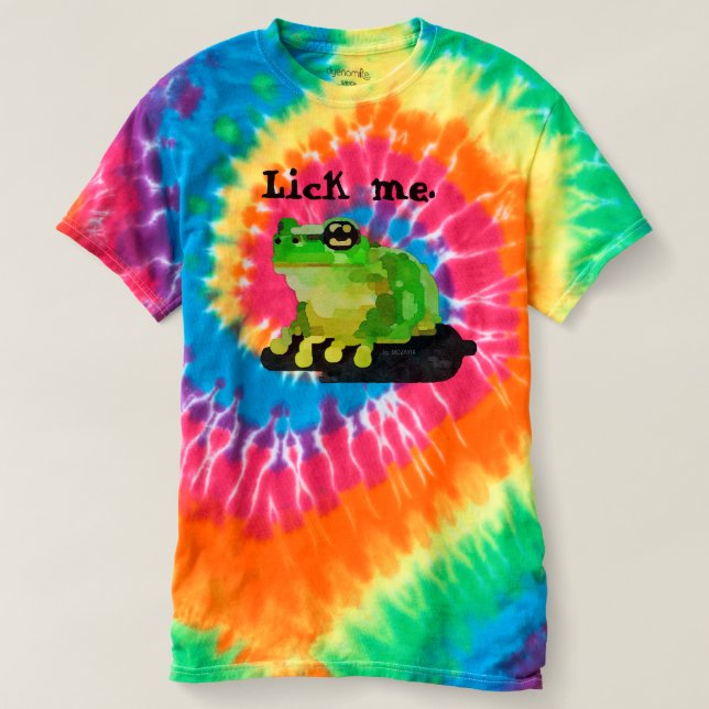 Camiseta "Lámame. "Camiseta psicoactiva del teñido anudado (Diseño del anverso)