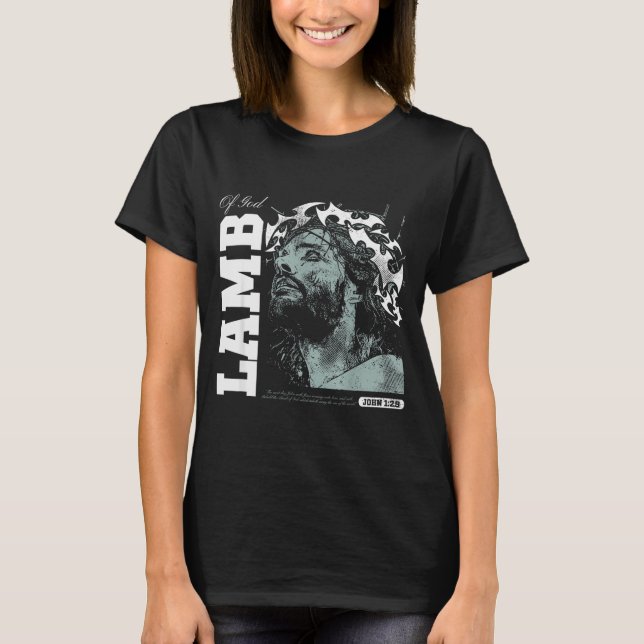 Camiseta Lamb Of God - Christian Bible Verse Faith  (Anverso)