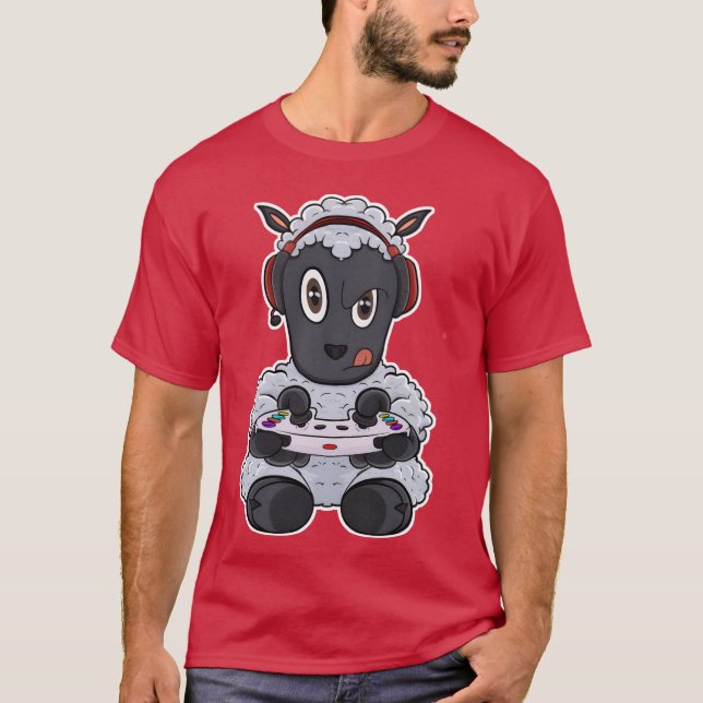 Camiseta Lamb With Gaming Controller I Funny Gaming I Gamer (Anverso)