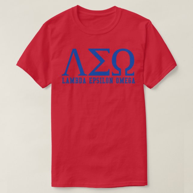 Camiseta Lambda Epsilon Omega (Diseño del anverso)