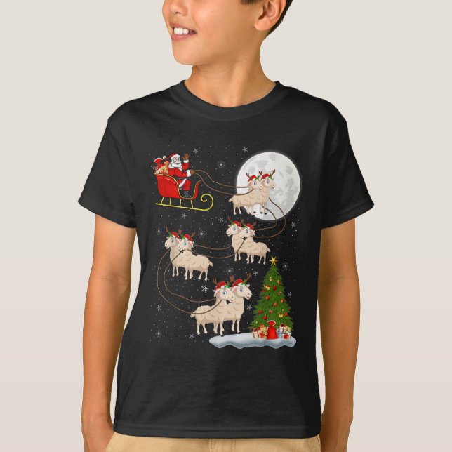Camiseta Lambs Sheep Santa Sleigh Volando Gracioso Crítico (Anverso)