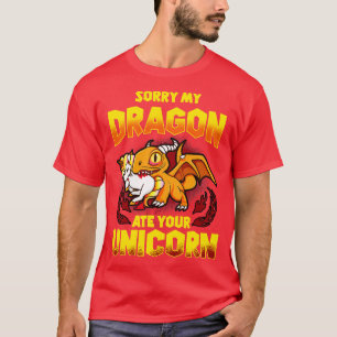 Camiseta Lamento que mi dragón haya comido tu unicornio