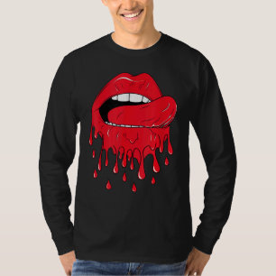 Camiseta Lamiendo Labios Rojos Derretidos Vintage