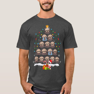 Camiseta Láminas de árbol de Navidad iluminan Santa Hat Lov