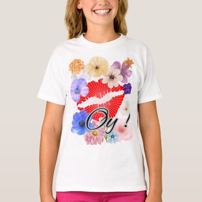 Camiseta Láminas y flores (Anverso)