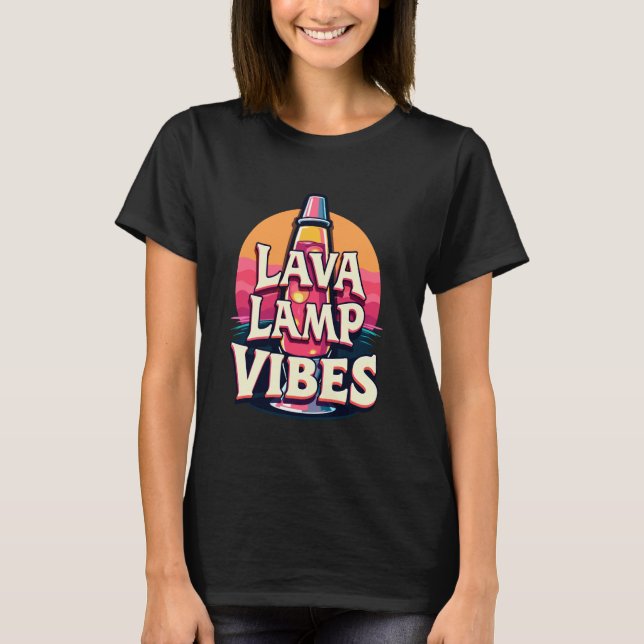 Camiseta Lámpara de Lava Retro Estética Psicodélica Groovy  (Anverso)