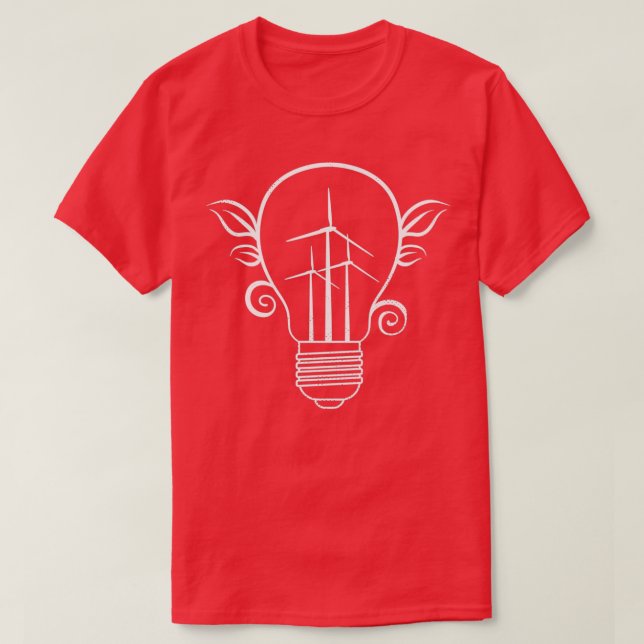 Camiseta Lámpara de luz de viento Energía solar Oído de cam (Diseño del anverso)