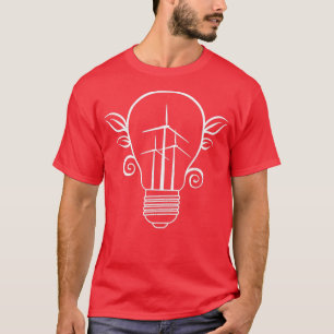Camiseta Lámpara de luz de viento Energía solar Oído de cam