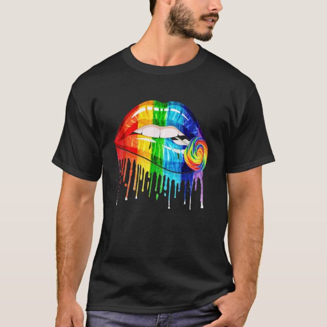 Camiseta Lámparas Arcoiris Guay Morden Candy Lgbt Les Gay P (Anverso)