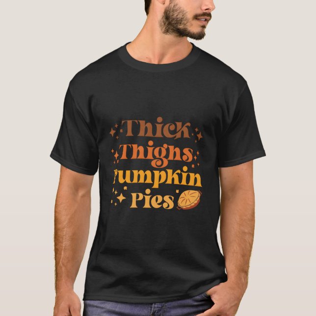 Camiseta Lámparas de calabaza de Thick Thighs de otoño de T (Anverso)