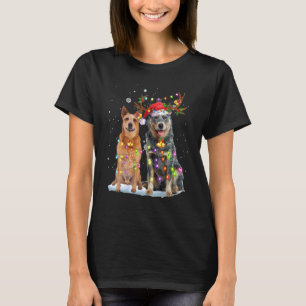 Camiseta Lámparas de navidad australiana de reno de Santa H