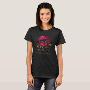Camiseta Lámparas de Purpurina rosado caliente del artista