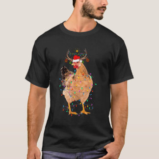 Camiseta Lámparas de reno de pollo Gracioso regalo de Navid