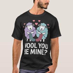 Camiseta Lana, ¿Serás Mía Divertida Oveja Tejiendo