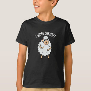 Camiseta Lana Sobrevivo Funny Oveja Pun Dark BG