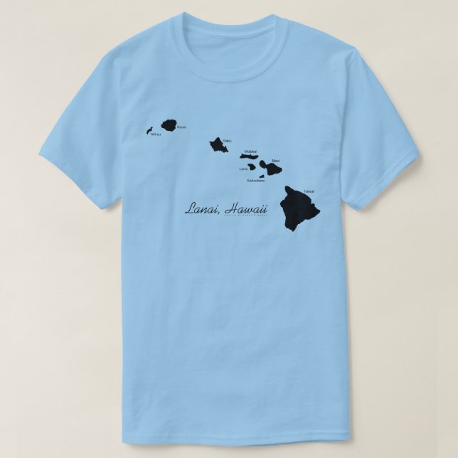 Camiseta Lanai Hawaii Con Islas Hawaianas (Diseño del anverso)