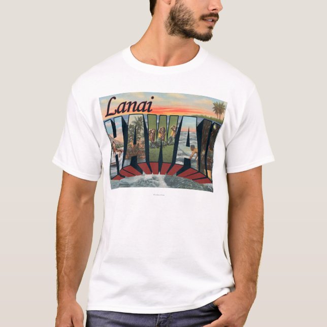 Camiseta Lanai, letra ScenesLanai, HI de HawaiiLarge (Anverso)