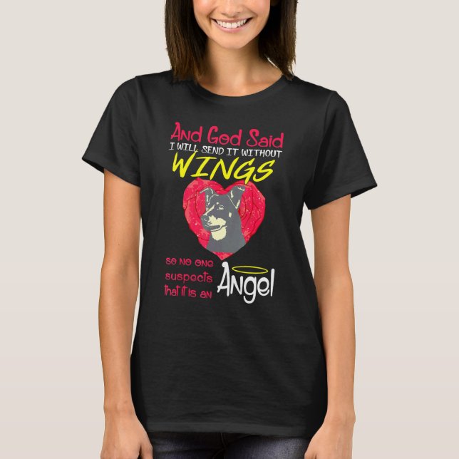Camiseta Lancashire Heeler Angel Sin Alas (Anverso)
