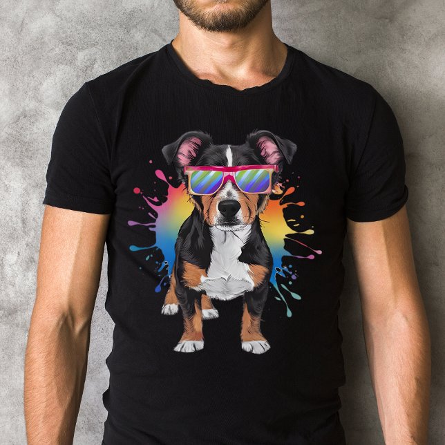 Camiseta Lancashire Heeler con diseño colorido de gafas de  (Show your love for Lancashire Heelers with this vibrant, stylish tee!)