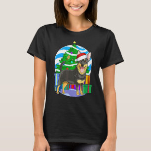 Camiseta Lancashire Heeler Dog Santa Christmas Tree Decour